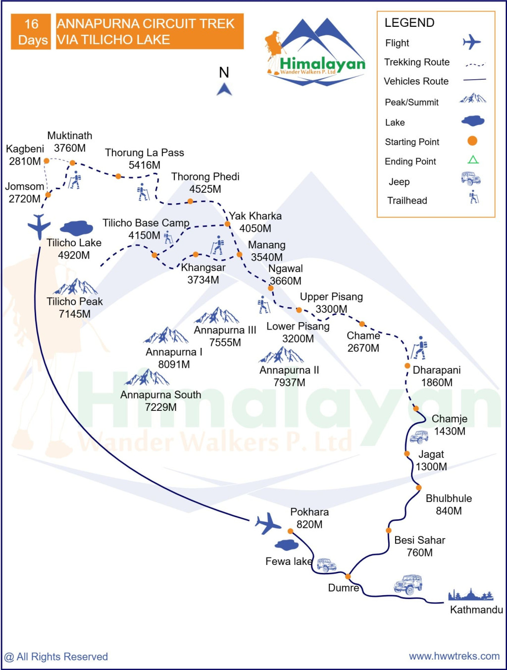 Annapurna Circuit Trek via Tilicho Lake