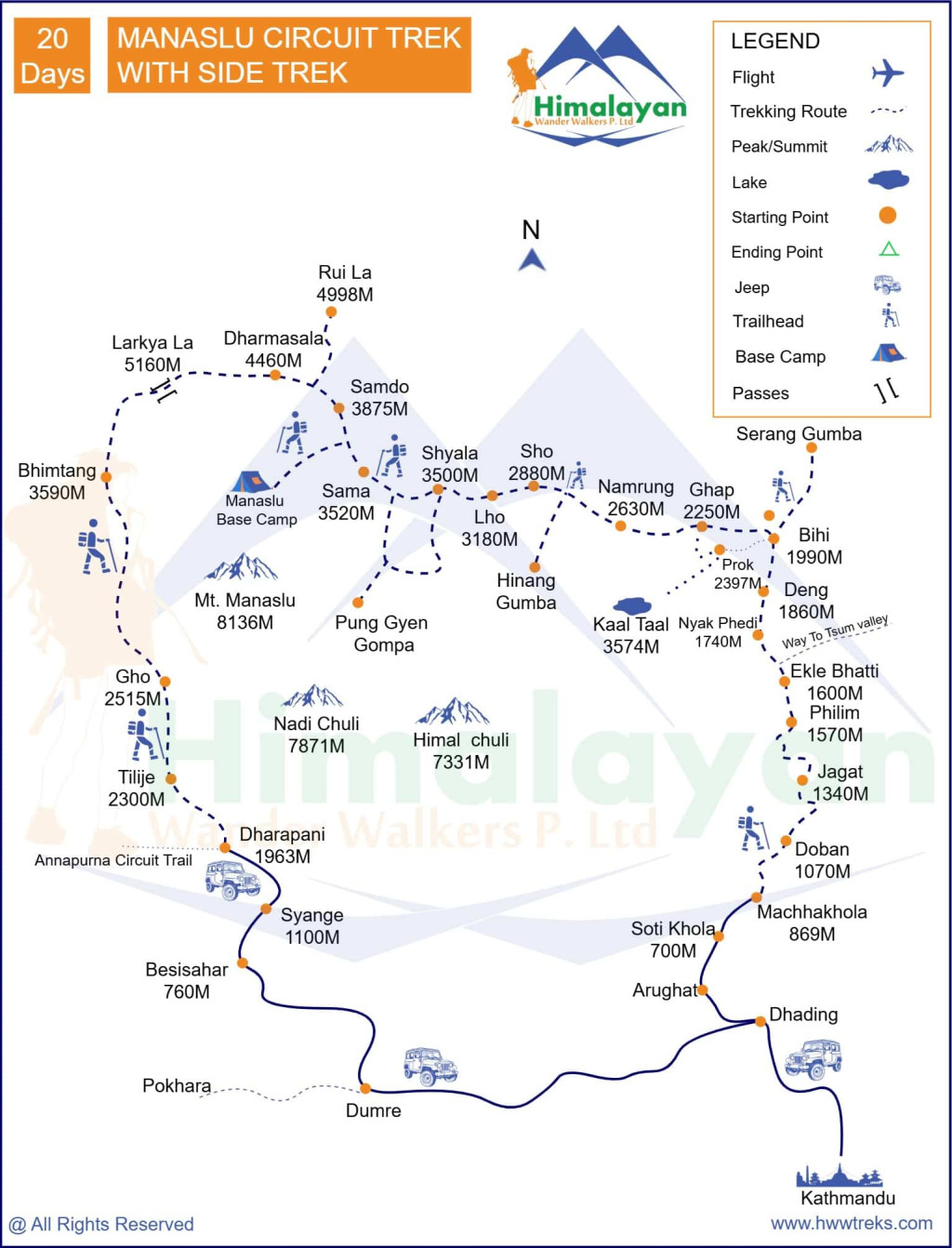 Manaslu Circuit Trek with Side Trips